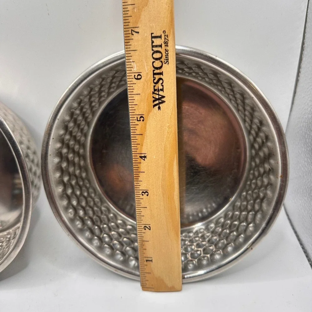 Set of 2 Arvo Stainless Steel Honeycomb Pet water/food Bowls Medium cat or dog